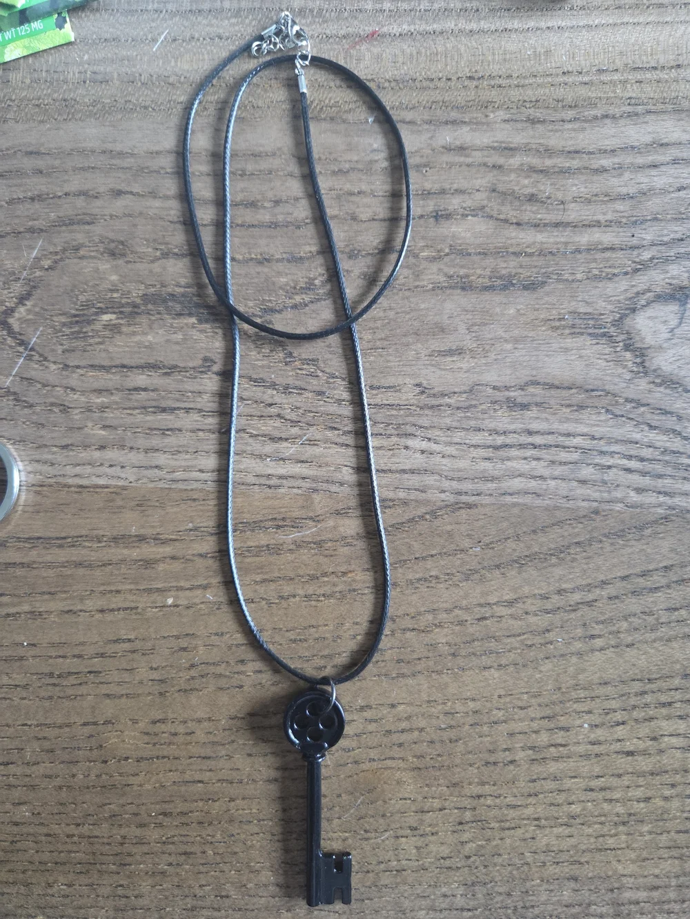 Unbranded Black Key Pendant On Matching Black Cord